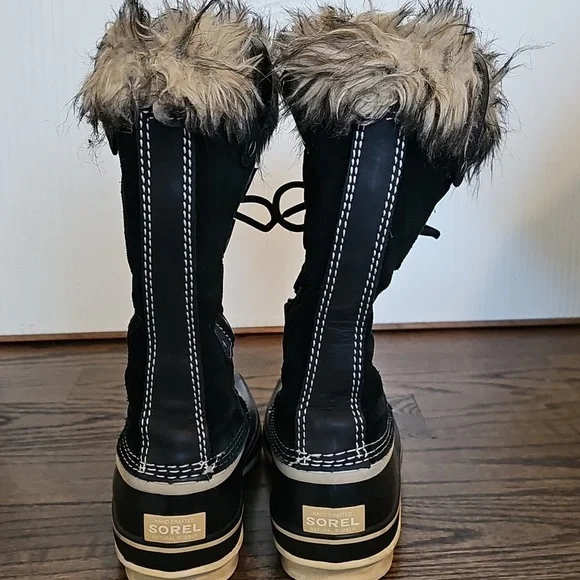 Sorel Joan Of Arctic Black Faux Fur Insulated Waterproof Winter Boots - Picture 7 of 12